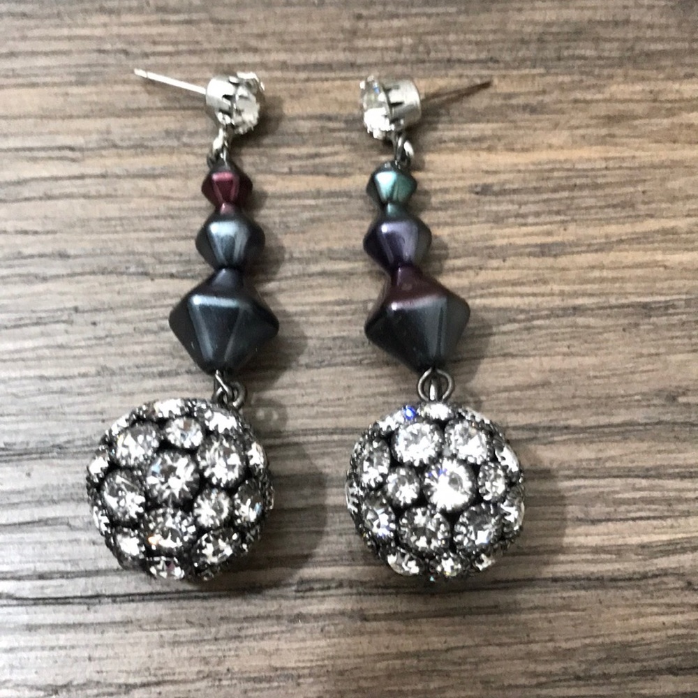 TARINA TARANTINO- ART DECO SWAROVSKI CRYSTAL EARRINGS